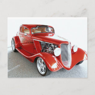Antikes Vintage-Sammlerauto ROT Postkarte