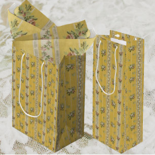 Antikes Vintage-Tapetenmuster Gelb  Mittlere Geschenktüte