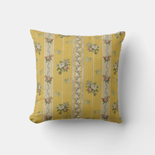 Antikes Vintage-Wallpaper Gelb Kissen
