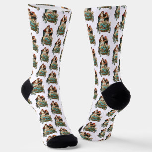 Antikes Vintage-Weihnachtsmann-Muster Socken