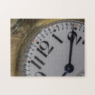 Antikes Vintages Goldtaschen-Uhr-Puzzlespiel Puzzle