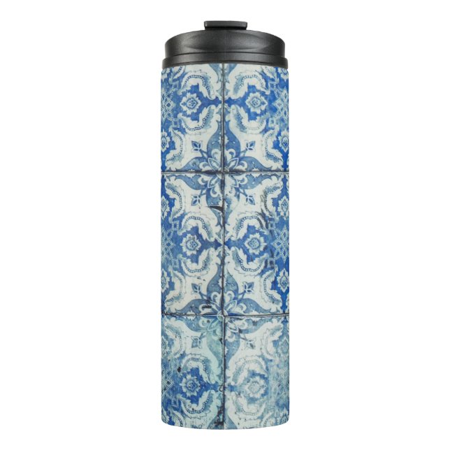 Antikes Vintages portugiesisches Fliesenmuster - A Thermosbecher (Vorderseite)