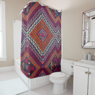 Antikes Vintages türkisches Kilim Rug Dekorativ Duschvorhang