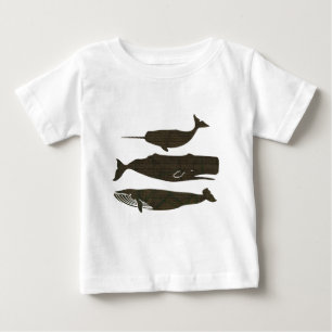 Antikes Walfisch-Marine-Vintage-Ozean-Meeresleben Baby T-shirt