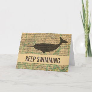 Antikes Walfisch-Maritimes: Vintage Meeresleben Karte