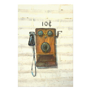 Antikes Wandtelefon-Foto Fotodruck