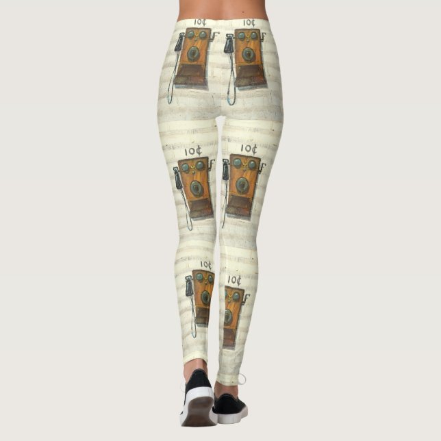 antikes Wandtelefon Leggings (Rückseite)
