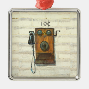 antikes Wandtelefon-Ornament Ornament Aus Metall