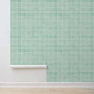 Antikes Wasserfarbe Türkis Grün Gingham-Muster Tapete