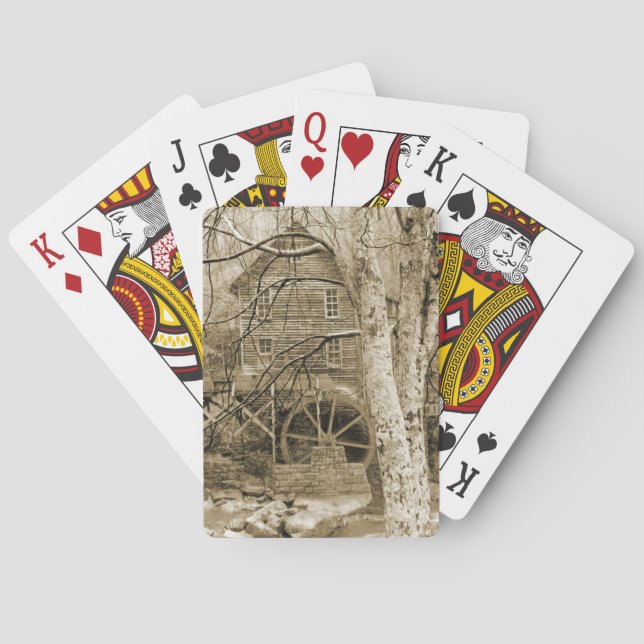 Antikes Wasserrad Spielkarten (Rückseite)