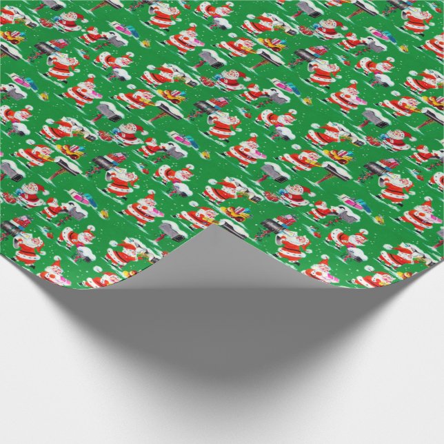 Antikes Weihnachtsmann-WeihnachtsPackpapier Geschenkpapier (Ecke)