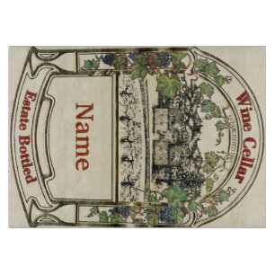 Antikes Weinlabel-Keller-Schild, Schneidebrett