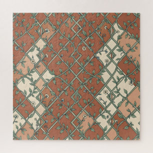 Antikes Weinranken-Blumenmuster Terrakotta Puzzle