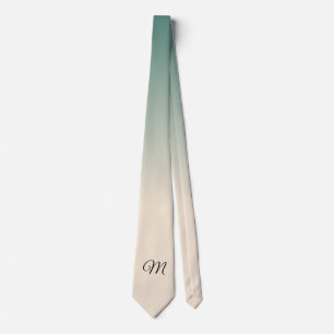 Antikes Weiß und Winter Grün Ombre Farben Krawatte