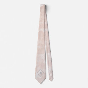 Antikes Weißes Gainsboro Rosa Grau Monogramm Neckt Krawatte