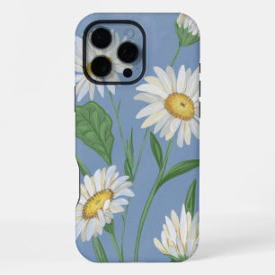 Antikes Weißes Gänseblümchen Blumenmuster Staubbla iPhone 16 Pro Max Hülle