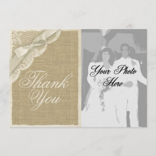 Antikes, weißes Spitzenland Vielen Dank Dankeskarte