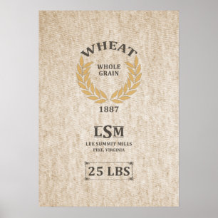 Antikes Weizensack-Design Poster
