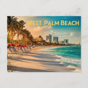 Antikes West Palm Beach, Florida Postkarte