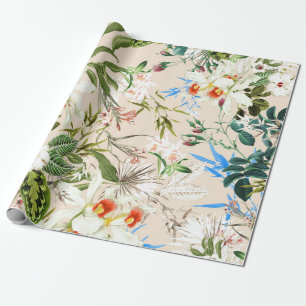 Antikes Wildblumenmuster Geschenkpapier
