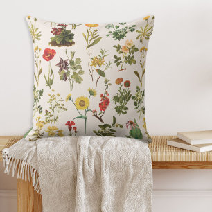 Antikes Wildblumenmuster Kissen