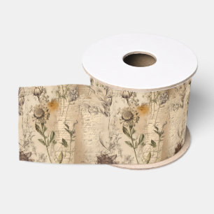 Antikes Wildblumenmuster Ripsband