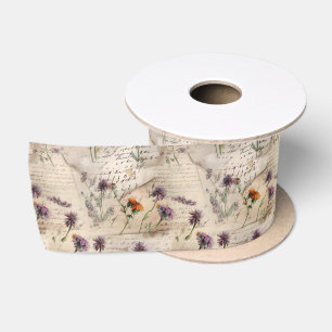 Antikes Wildblumenmuster Satinband