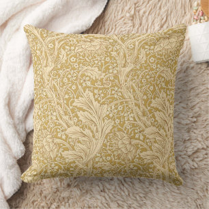 Antikes William Morris Arcadia Gold Nahtlos Kissen