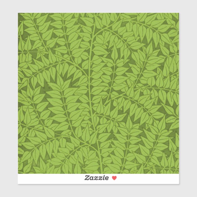 Antikes William Morris Branch Green Leaf Muster Aufkleber (Blatt)