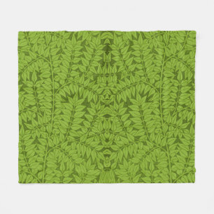 Antikes William Morris Branch Green Leaf Muster Fleecedecke