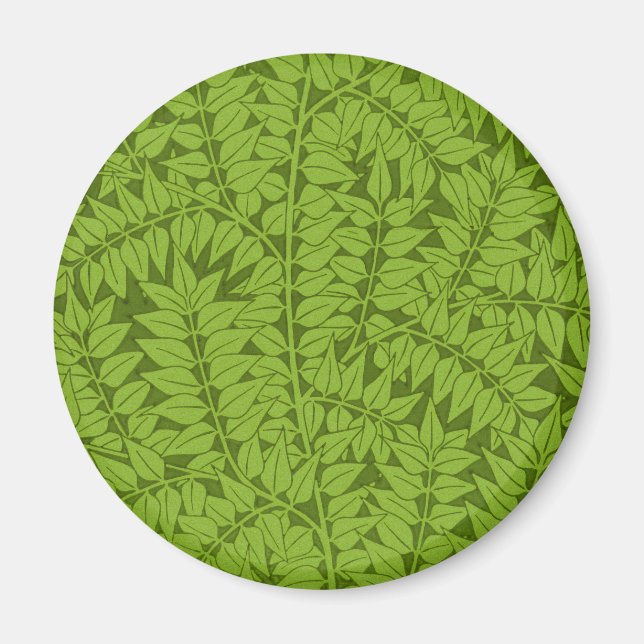 Antikes William Morris Branch Green Leaf Muster Magnet (Vorne)