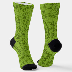 Antikes William Morris Branch Grünes Blatt Muster Socken