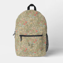 Antikes William Morris Navy Blau Rotes Chrysanthem