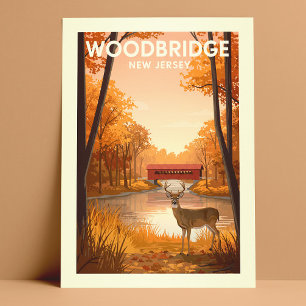 Antikes Woodbridge New Jersey Postkarte