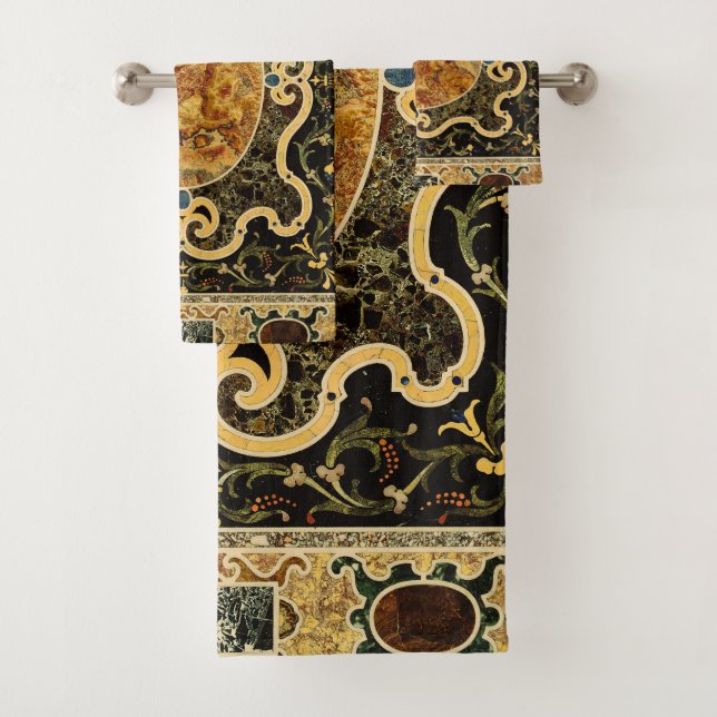 Antikes Ziermuster - italienisches Gemsteinmuster Badhandtuch Set (Insitu)