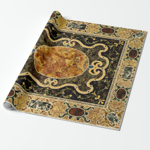 Antikes Ziermuster - italienisches Gemsteinmuster Geschenkpapier