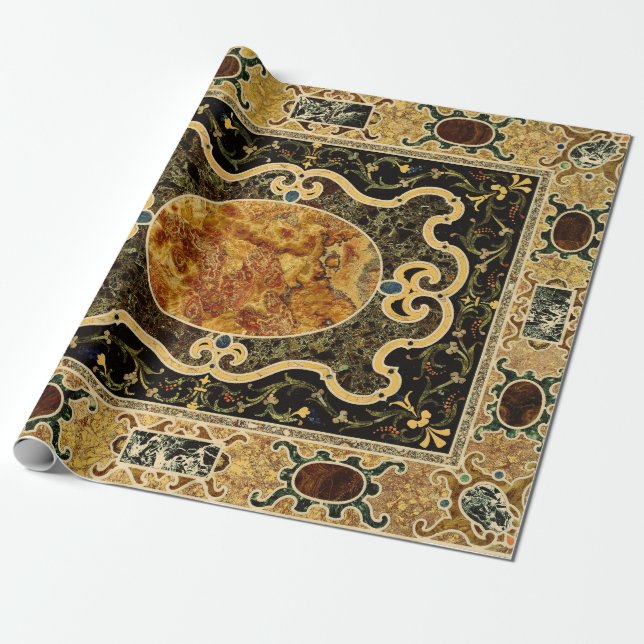 Antikes Ziermuster - italienisches Gemsteinmuster Geschenkpapier (Ungerollt)
