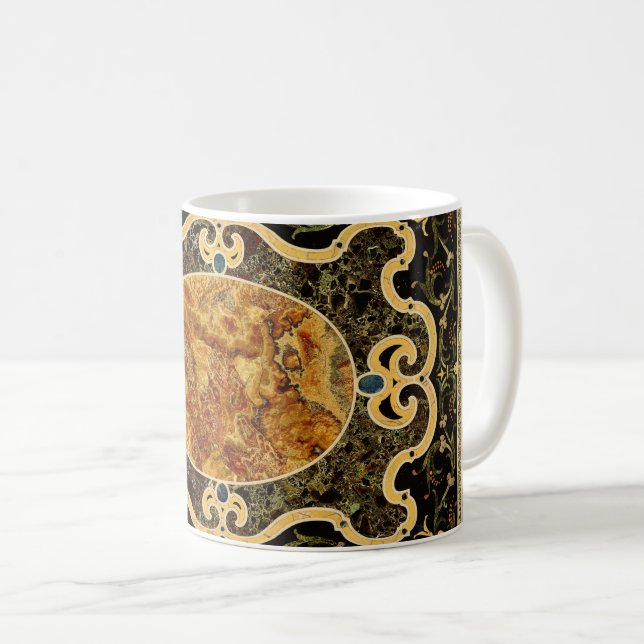 Antikes Ziermuster - italienisches Gemsteinmuster Kaffeetasse (VorderseiteRechts)