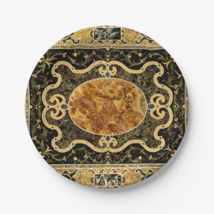 Antikes Ziermuster - italienisches Gemsteinmuster Pappteller