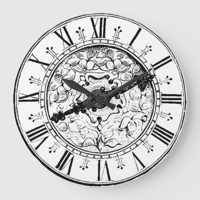 Antikes Ziffernblatt Große Wanduhr (Vorderseite)