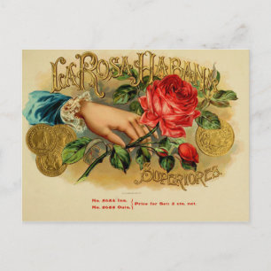 Antikes Zigarrenkistenetikett Postkarte