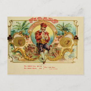 Antikes Zigarrenkistenetikett Postkarte