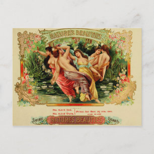 Antikes Zigarrenkistenetikett Postkarte