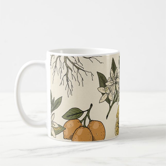 Antikes Zitronenmuster Kaffeetasse (Links)