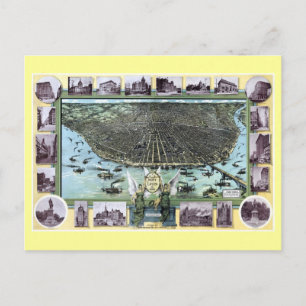 Antikkarte von Saint-Louis im Jahr 1896 Postkarte
