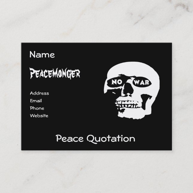 Antikriegsschädel Visitenkarte (Vorderseite)