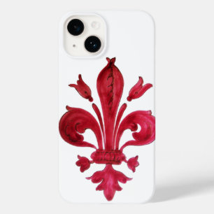 ANTIKROTES ROTES LILIENWAPPEN IN WEISS Heraldische Case-Mate iPhone 14 Hülle