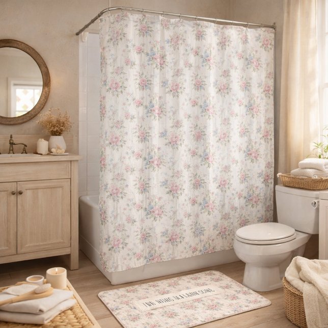 AntikRustikal Verspielter Shabby Chic Stil Blumen  Duschvorhang (Von Creator hochgeladen)