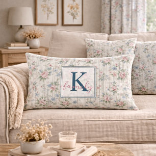 AntikRustikal Verspielter Shabby Chic Stil Blumen  Lendenkissen