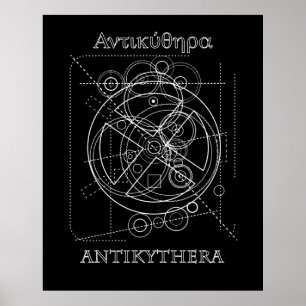 Antikythera-Mechanismus Zeichnend Poster